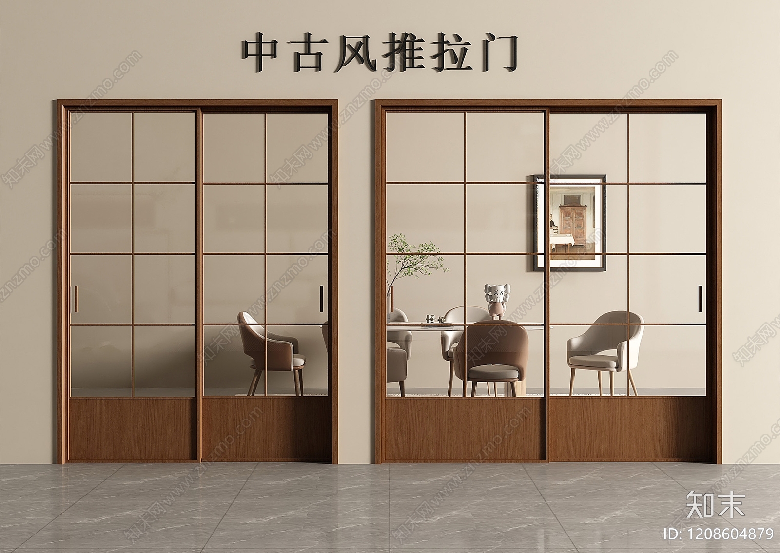 中古推拉门SU模型下载【ID:1208604879】