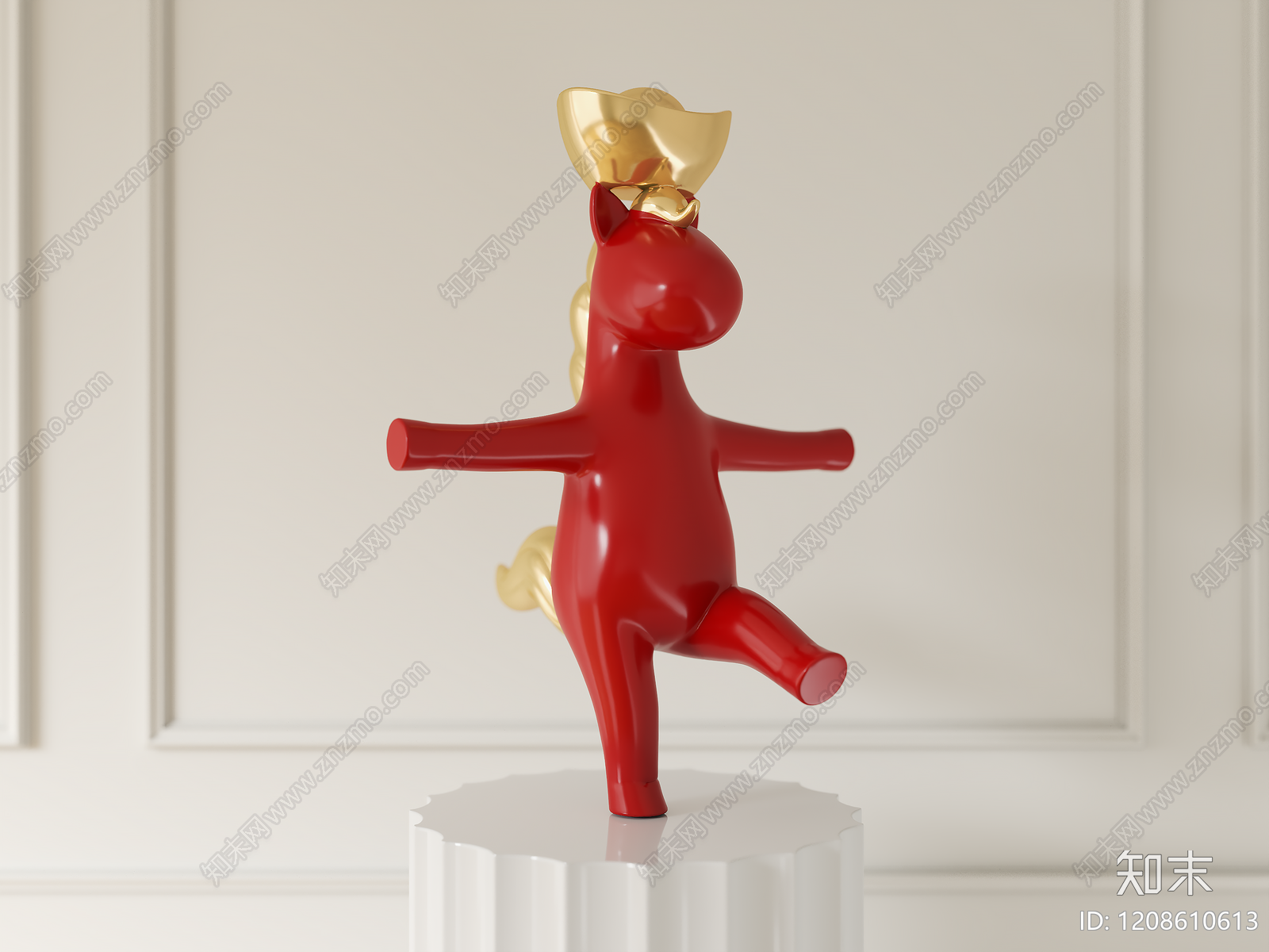 现代简约雕塑摆件3D模型下载【ID:1208610613】
