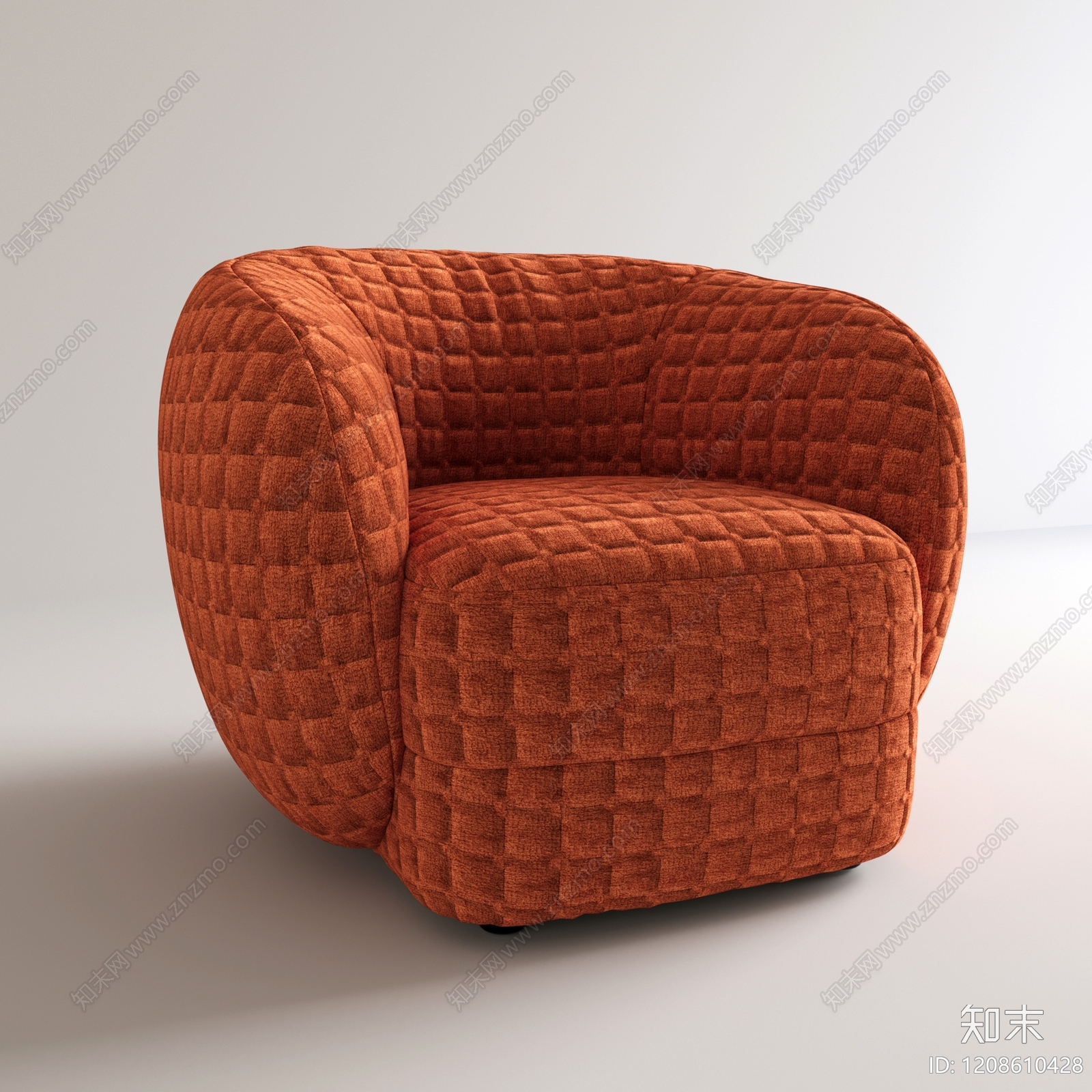 复古单人沙发3D模型下载【ID:1208610428】