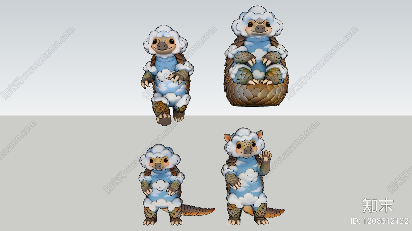 现代雕塑SU模型下载【ID:1208612132】
