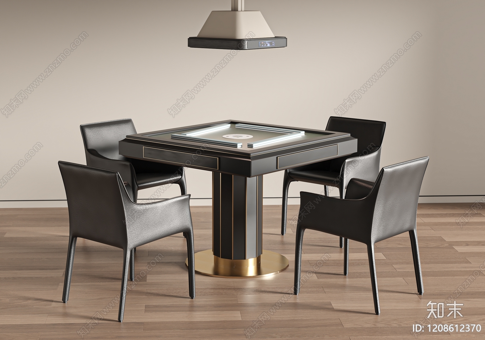 意式极简麻将桌3D模型下载【ID:1208612370】