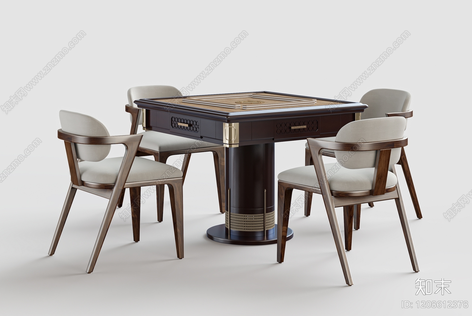 新中式麻将桌3D模型下载【ID:1208612378】