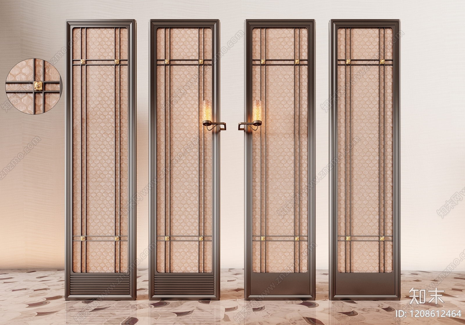 新中式屏风3D模型下载【ID:1208612464】