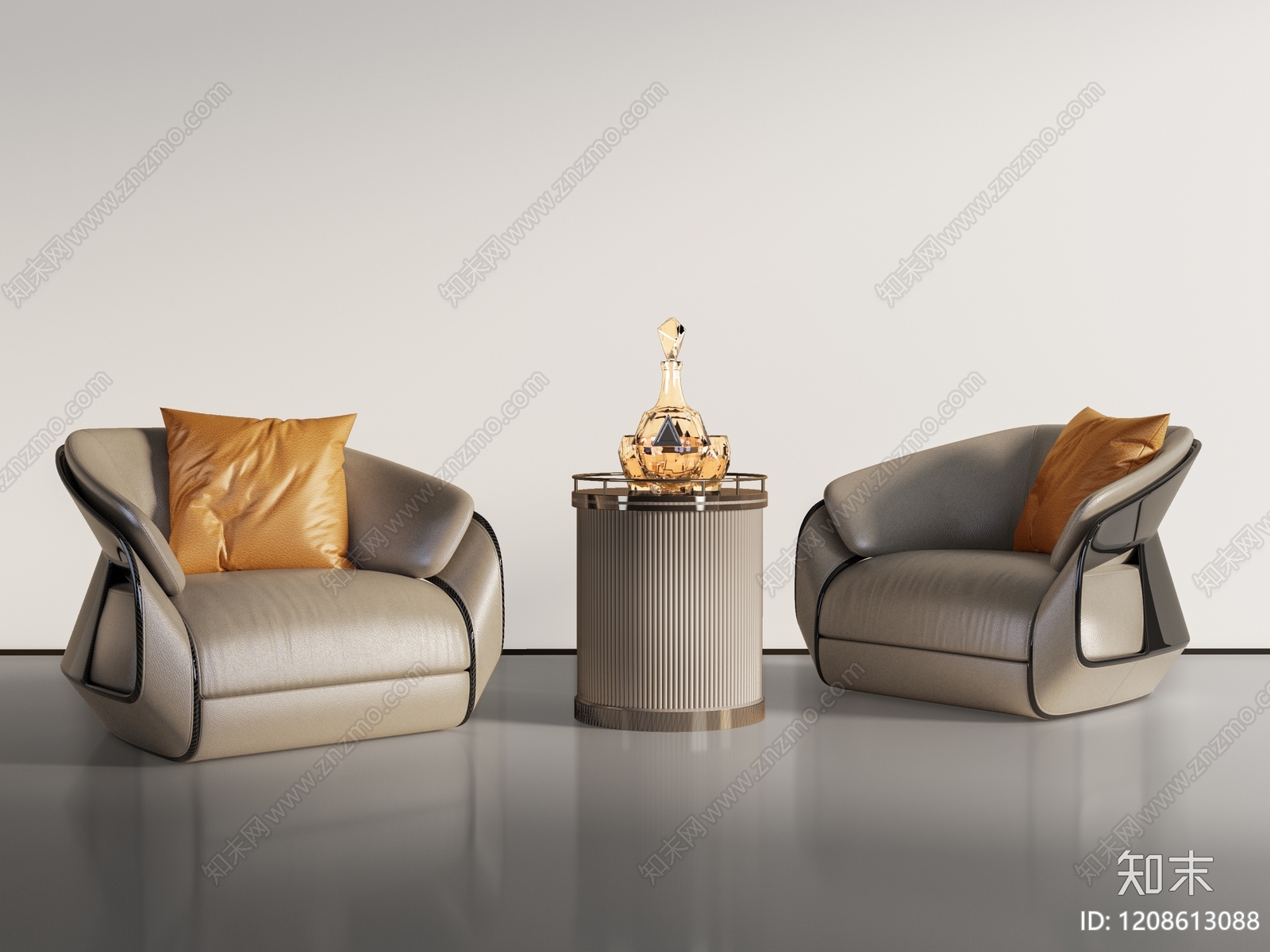 意式轻奢单人沙发3D模型下载【ID:1208613088】