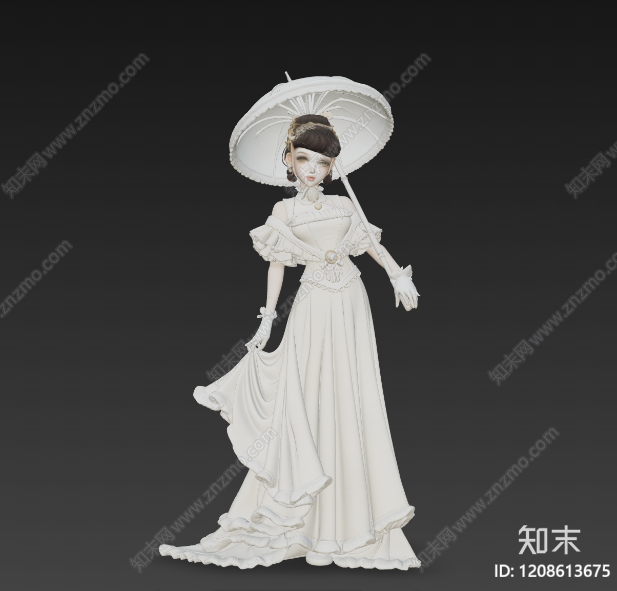 法式复古虚拟人物3D模型下载【ID:1208613675】