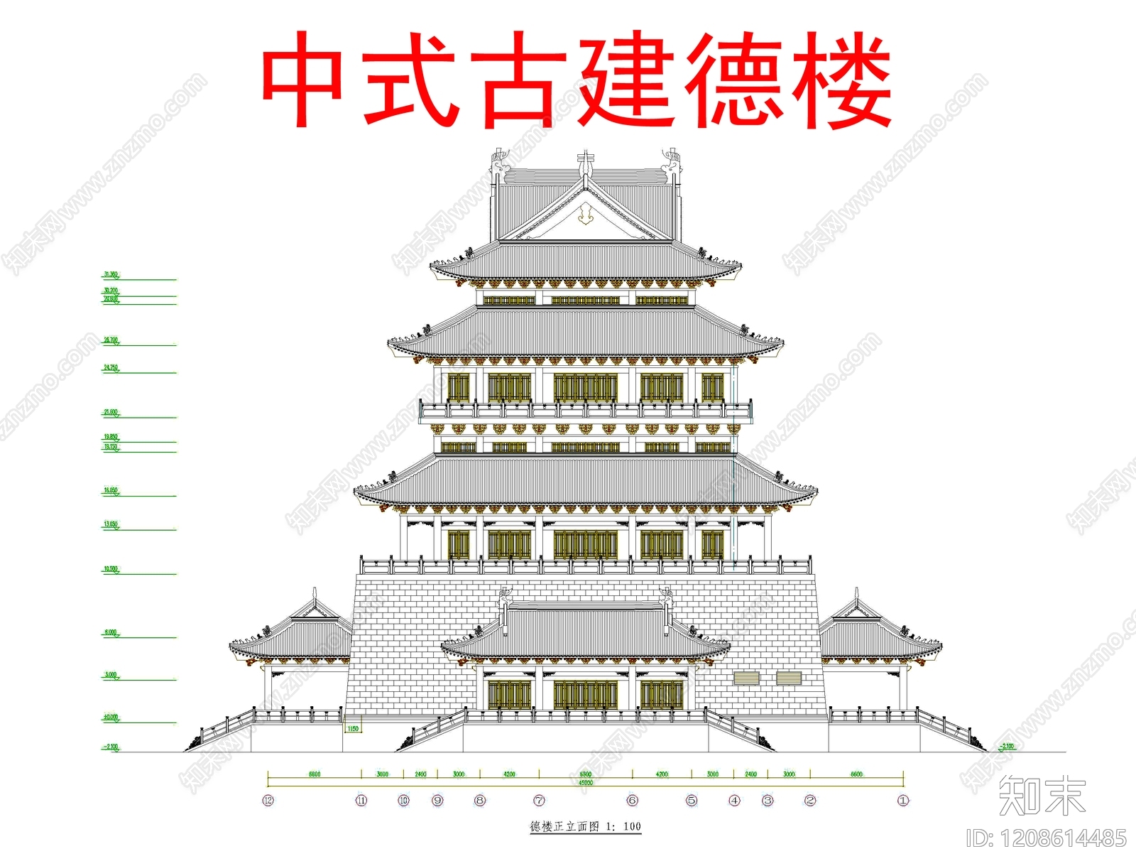 仿古建筑施工图下载【ID:1208614485】