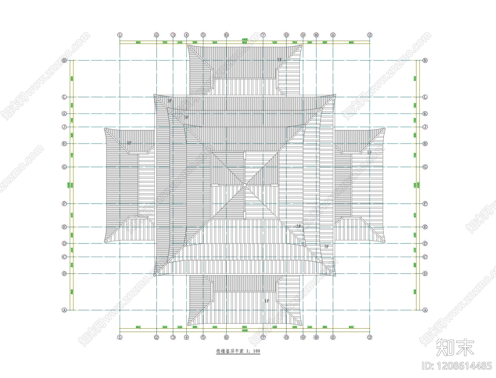 仿古建筑cad施工图下载【ID:1208614485】