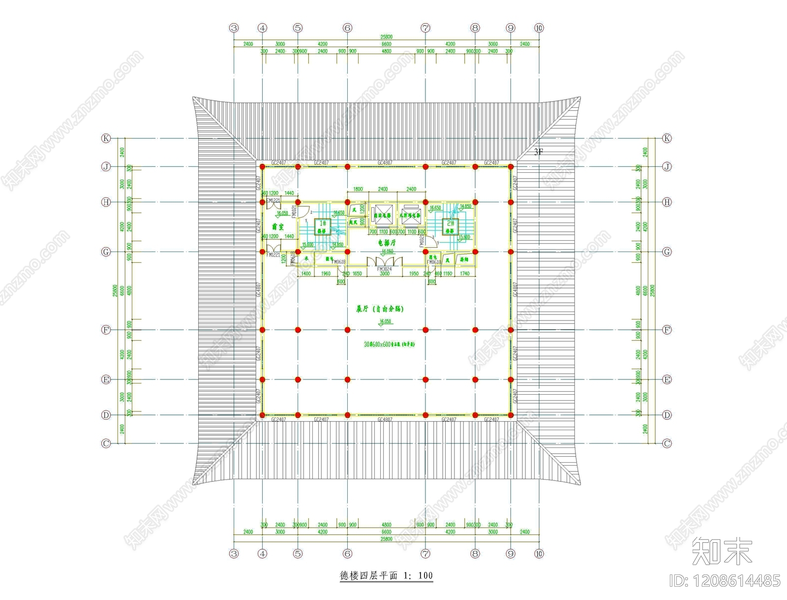 仿古建筑cad施工图下载【ID:1208614485】