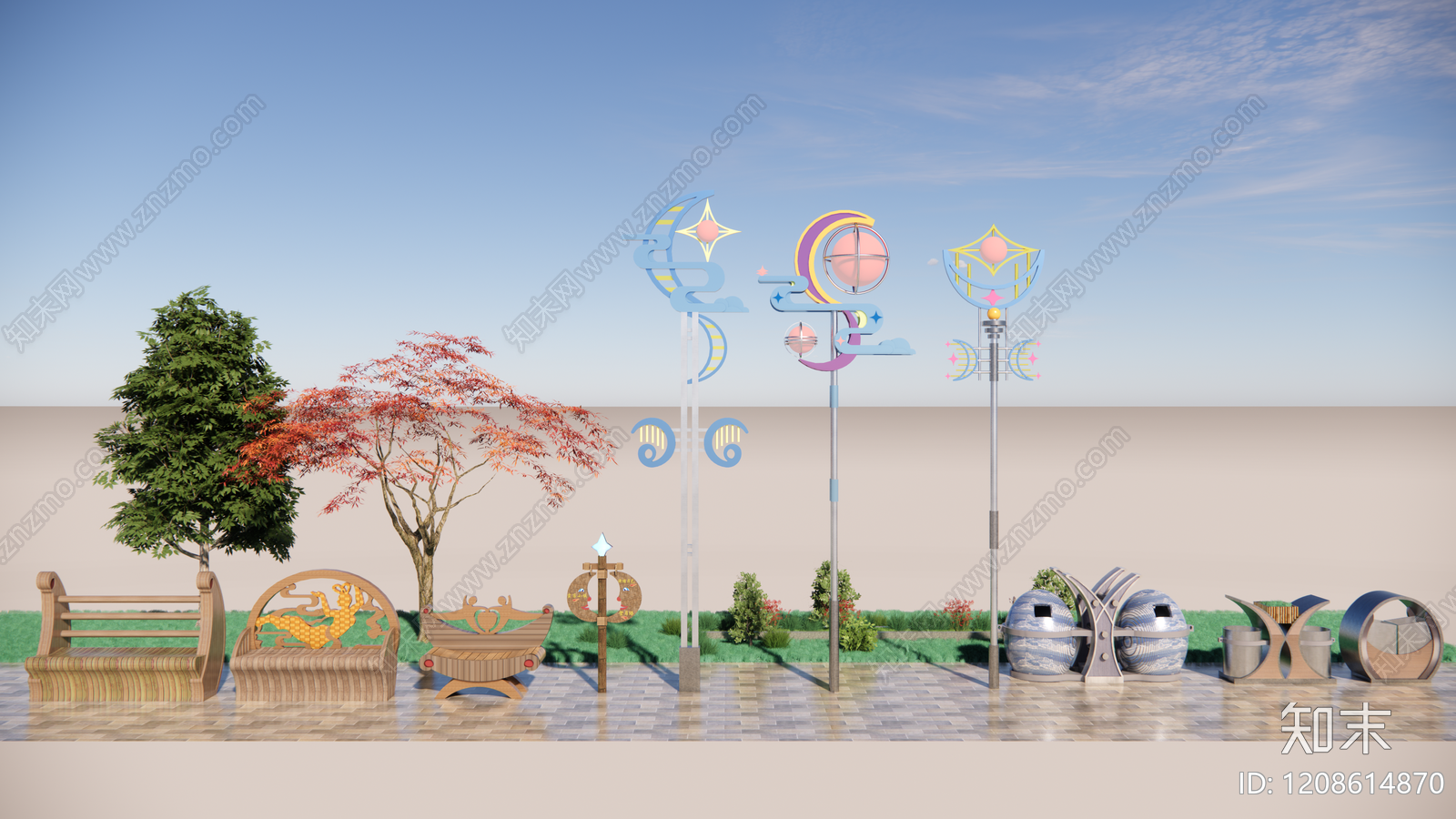 现代简约其他景观小品SU模型下载【ID:1208614870】