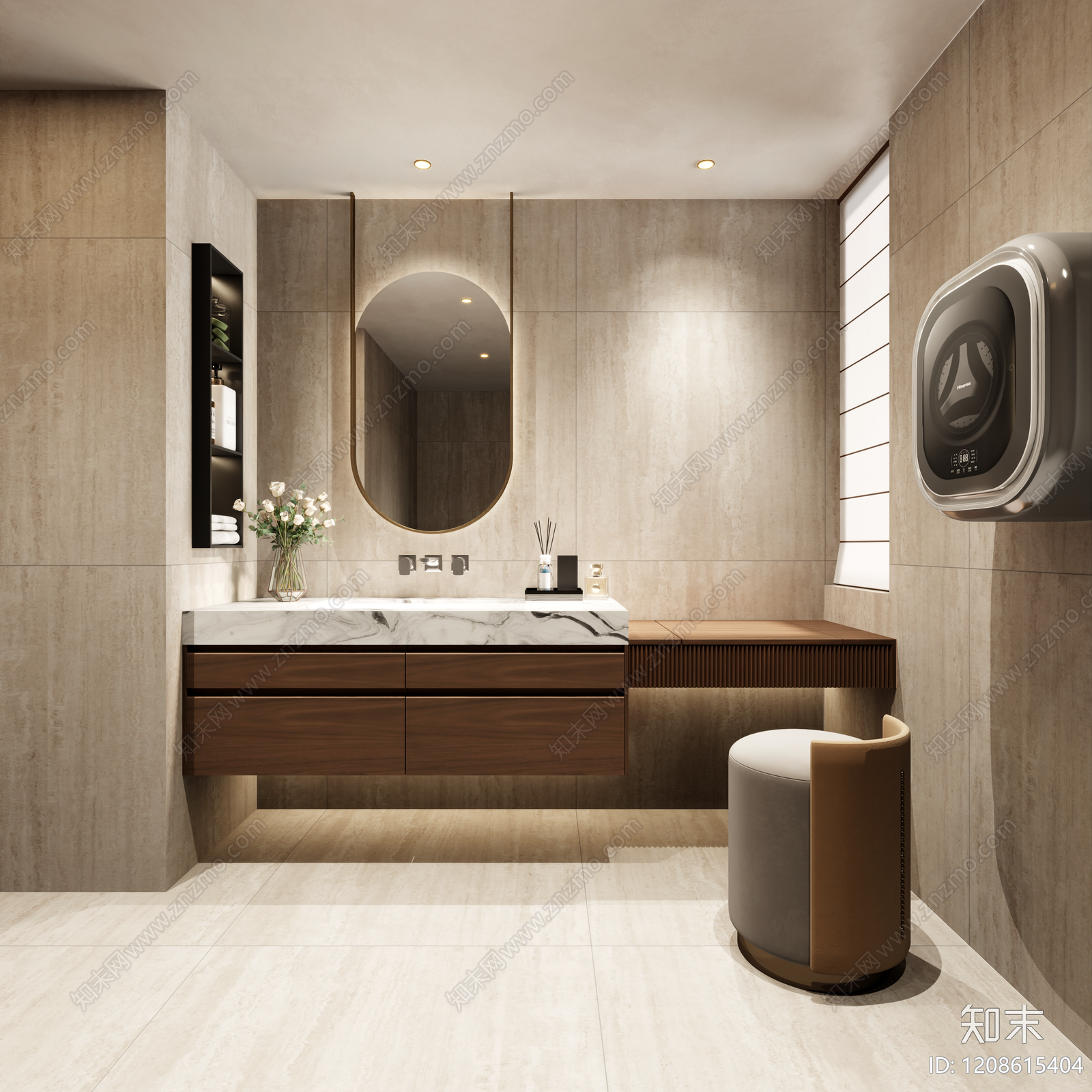 现代简约浴室柜3D模型下载【ID:1208615404】