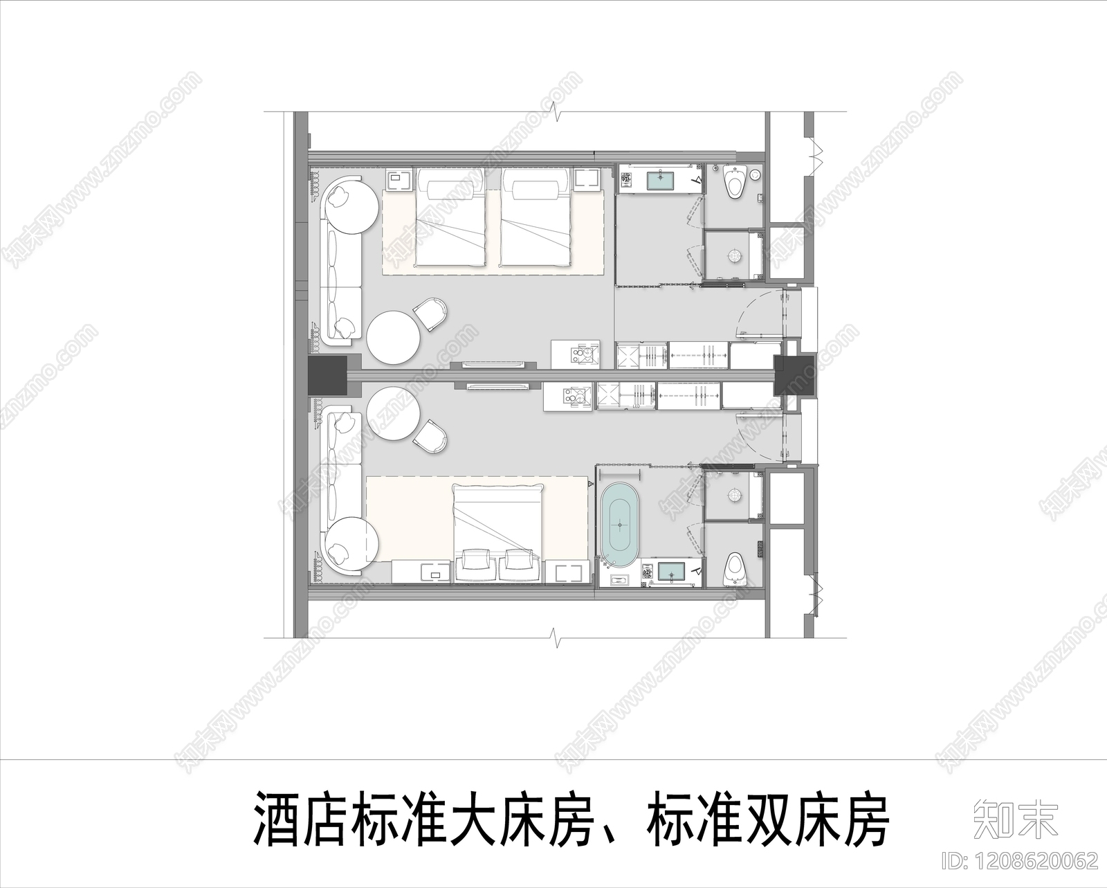 酒店客房施工图下载【ID:1208620062】