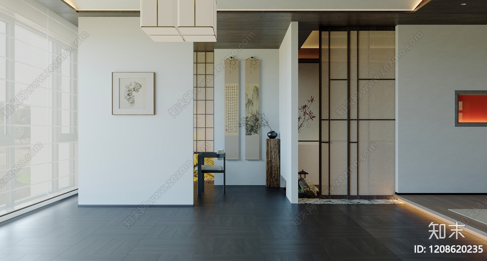 新中式中餐厅3D模型下载【ID:1208620235】