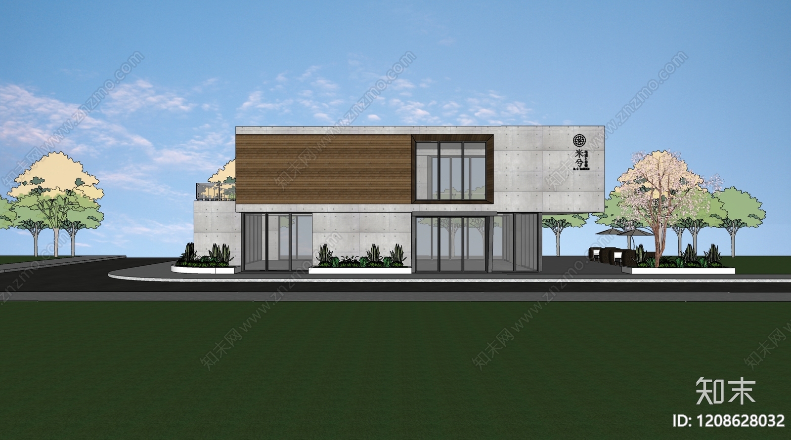 现代工业餐饮建筑SU模型下载【ID:1208628032】