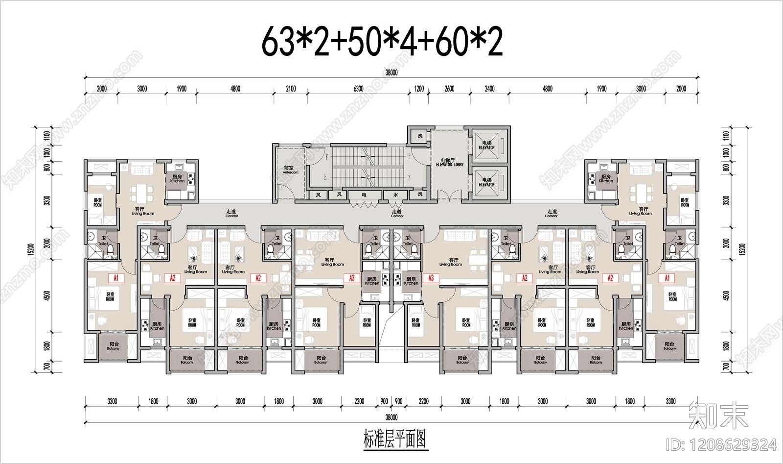 公寓建筑施工图下载【ID:1208629324】
