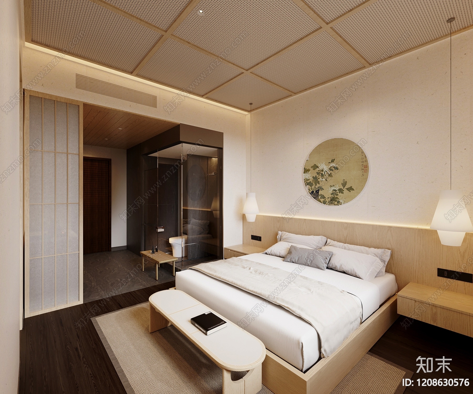 日式宋式卧室3D模型下载【ID:1208630576】