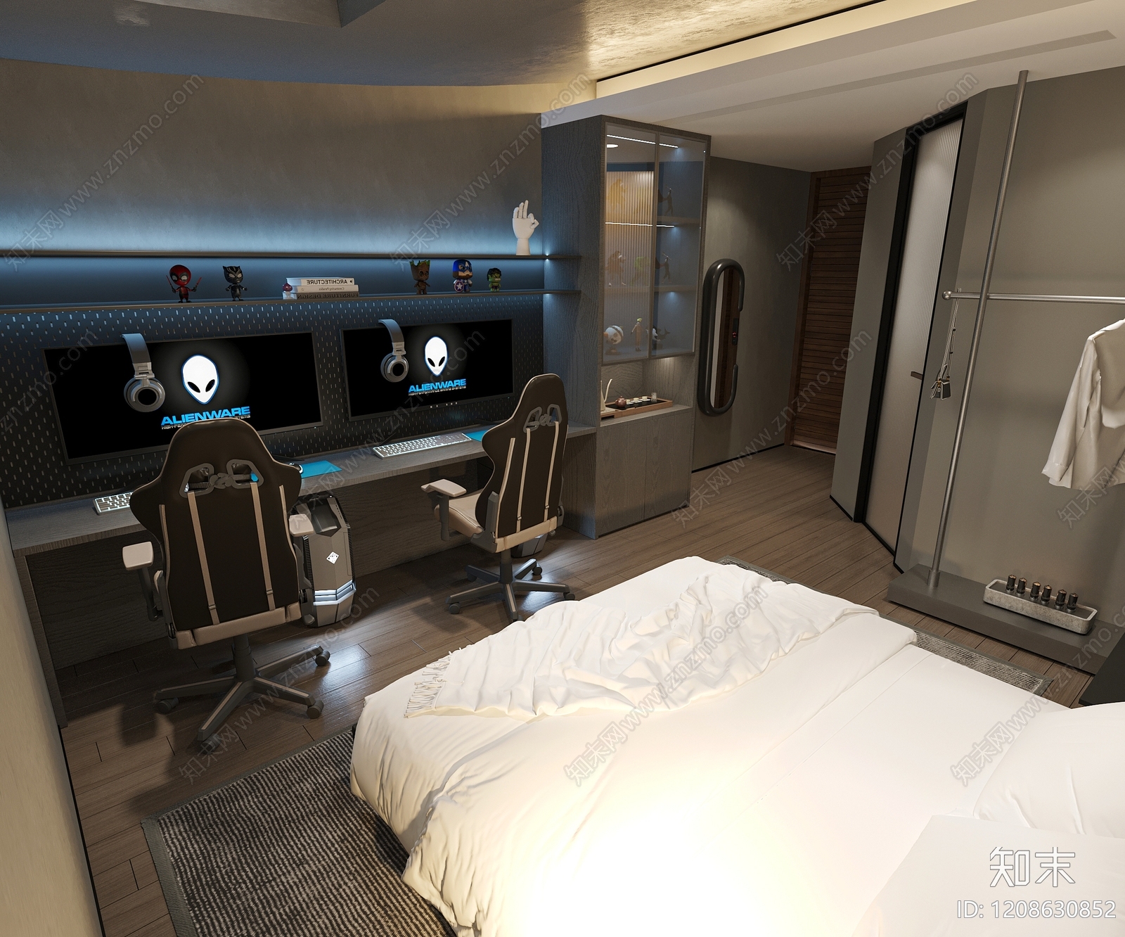 现代电竞风民宿3D模型下载【ID:1208630852】