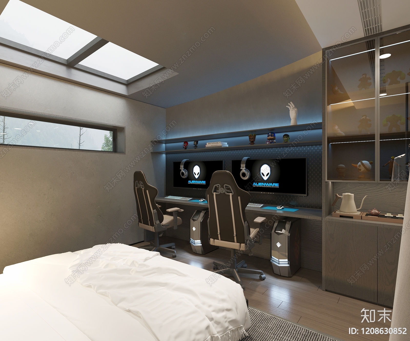 现代电竞风民宿3D模型下载【ID:1208630852】