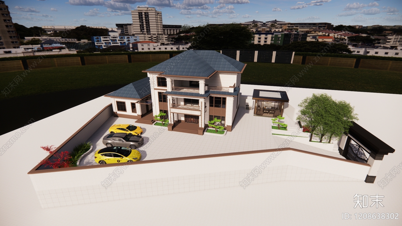 新中式现代多层住宅SU模型下载【ID:1208638302】