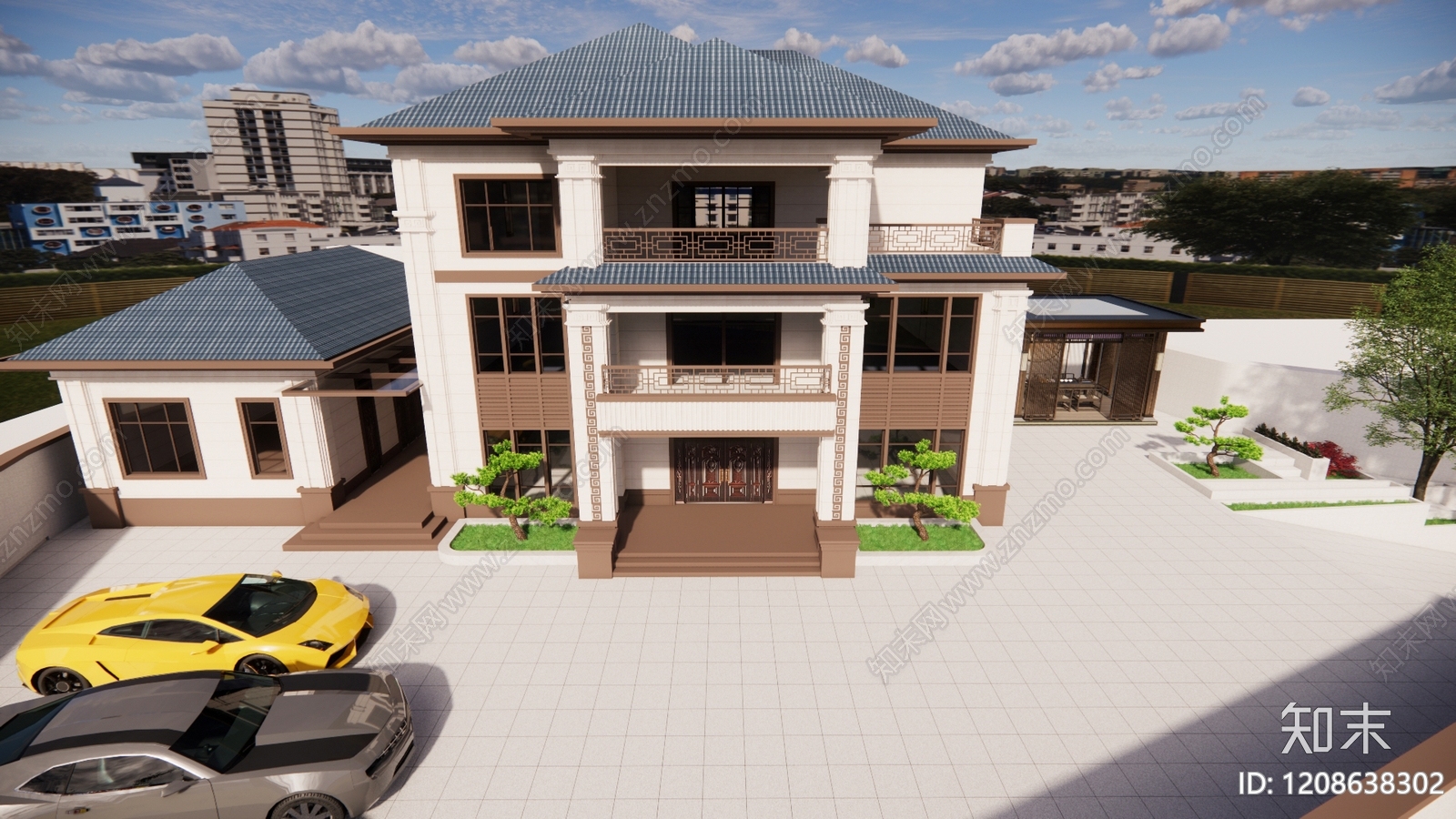 新中式现代多层住宅SU模型下载【ID:1208638302】