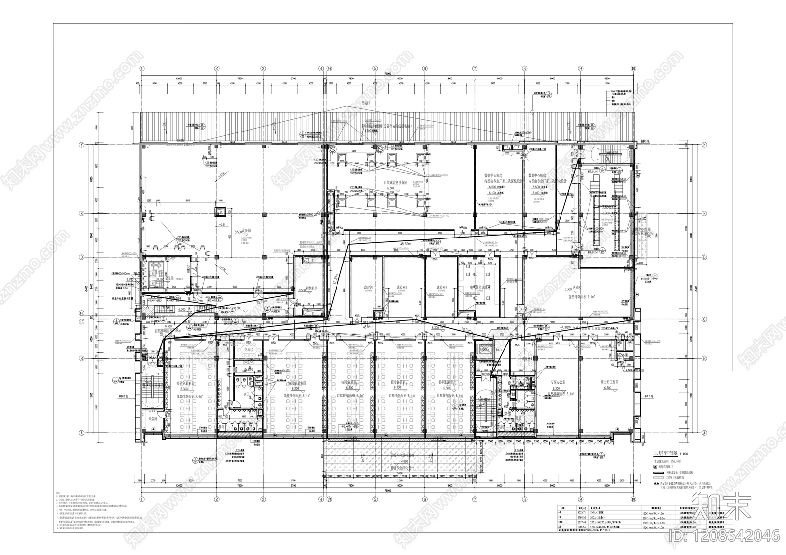 现代办公楼建筑cad施工图下载【ID:1208642046】