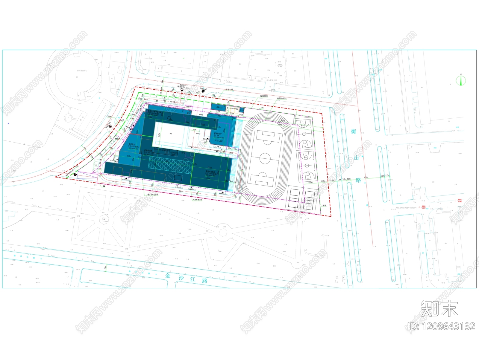现代学校建筑cad施工图下载【ID:1208643132】