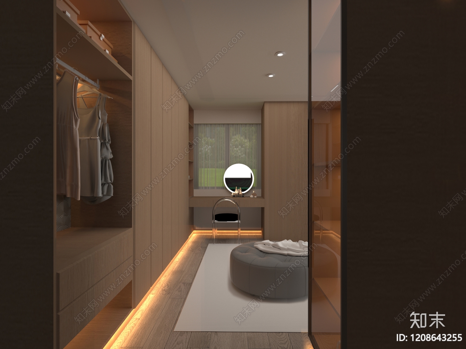 现代极简衣帽间3D模型下载【ID:1208643255】