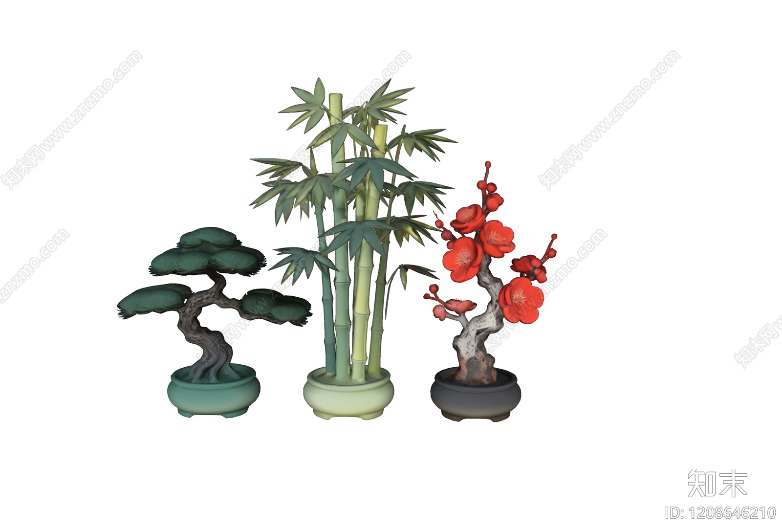 现代新中式雕塑SU模型下载【ID:1208646210】
