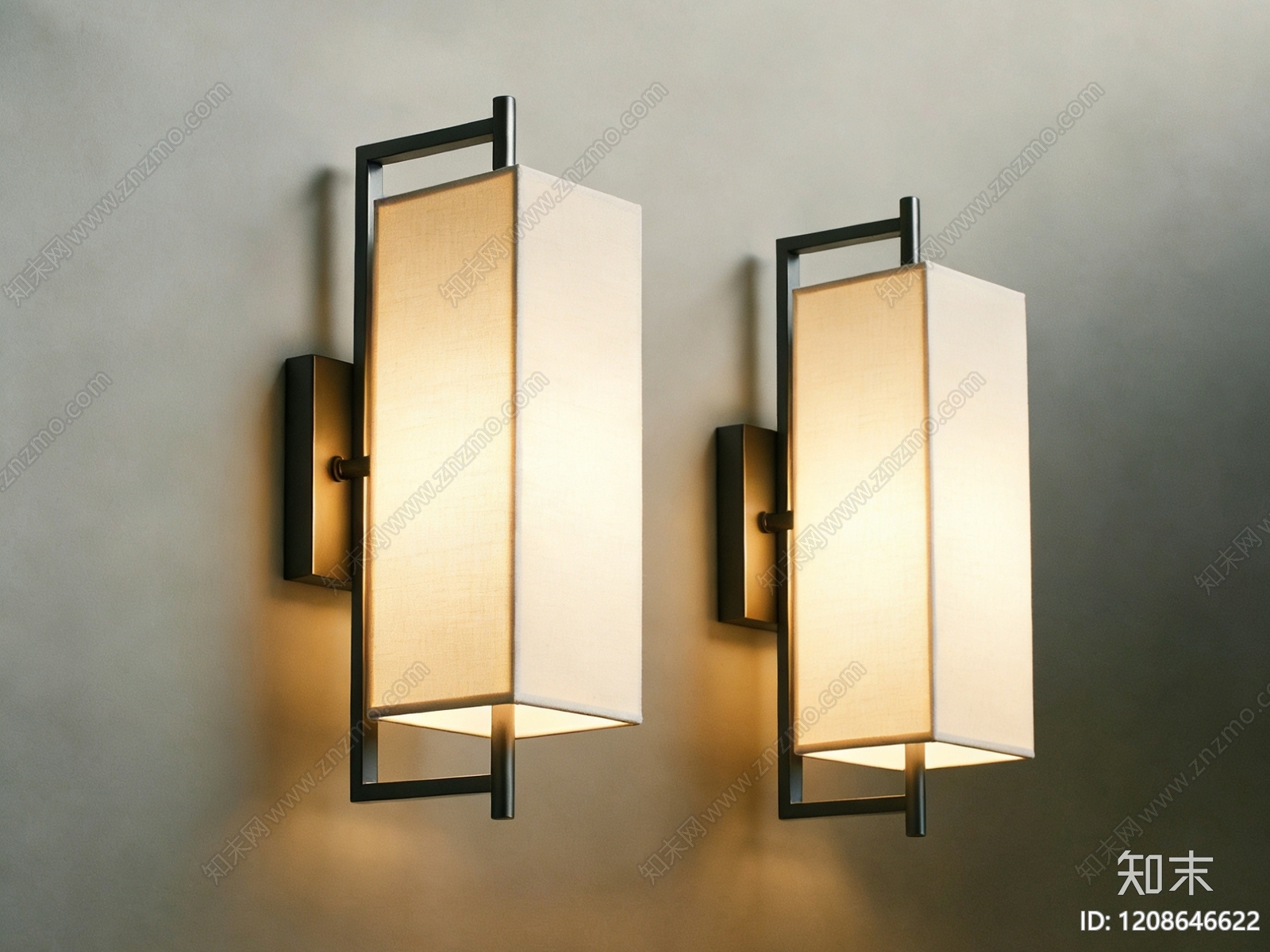 新中式壁灯3D模型下载【ID:1208646622】