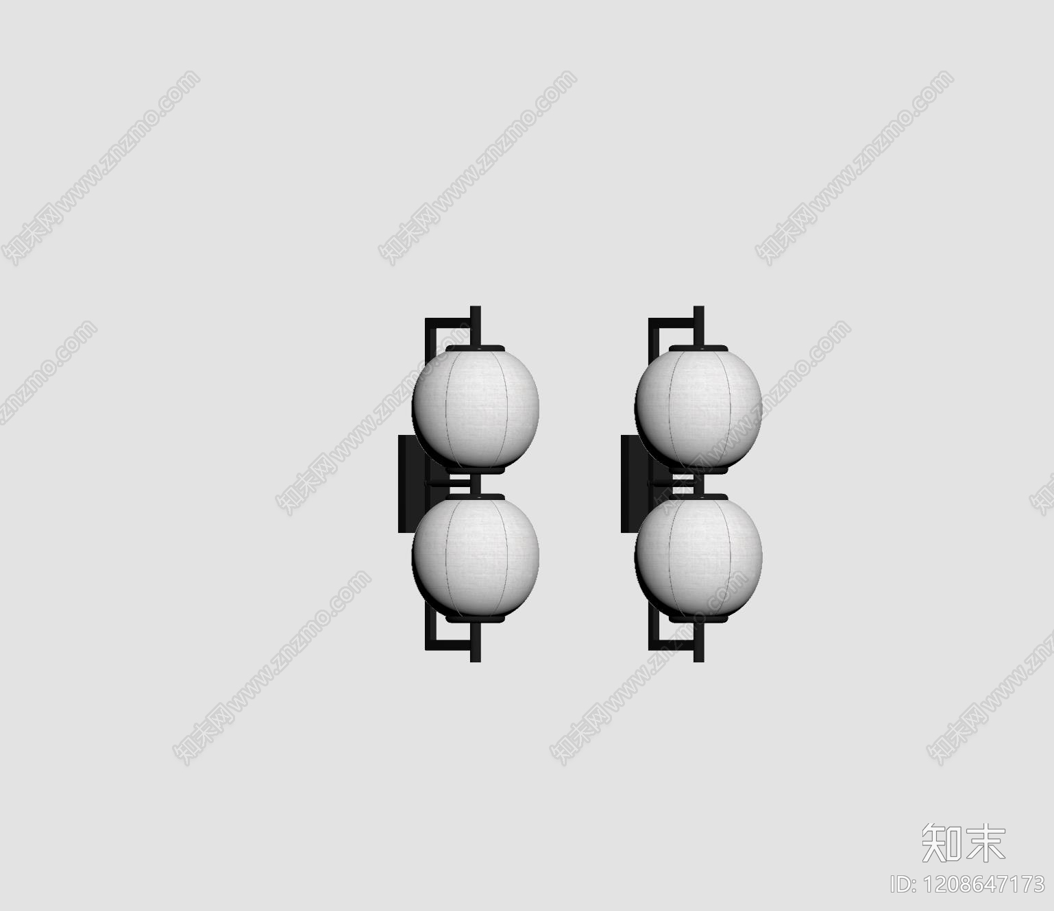 新中式中式壁灯SU模型下载【ID:1208647173】