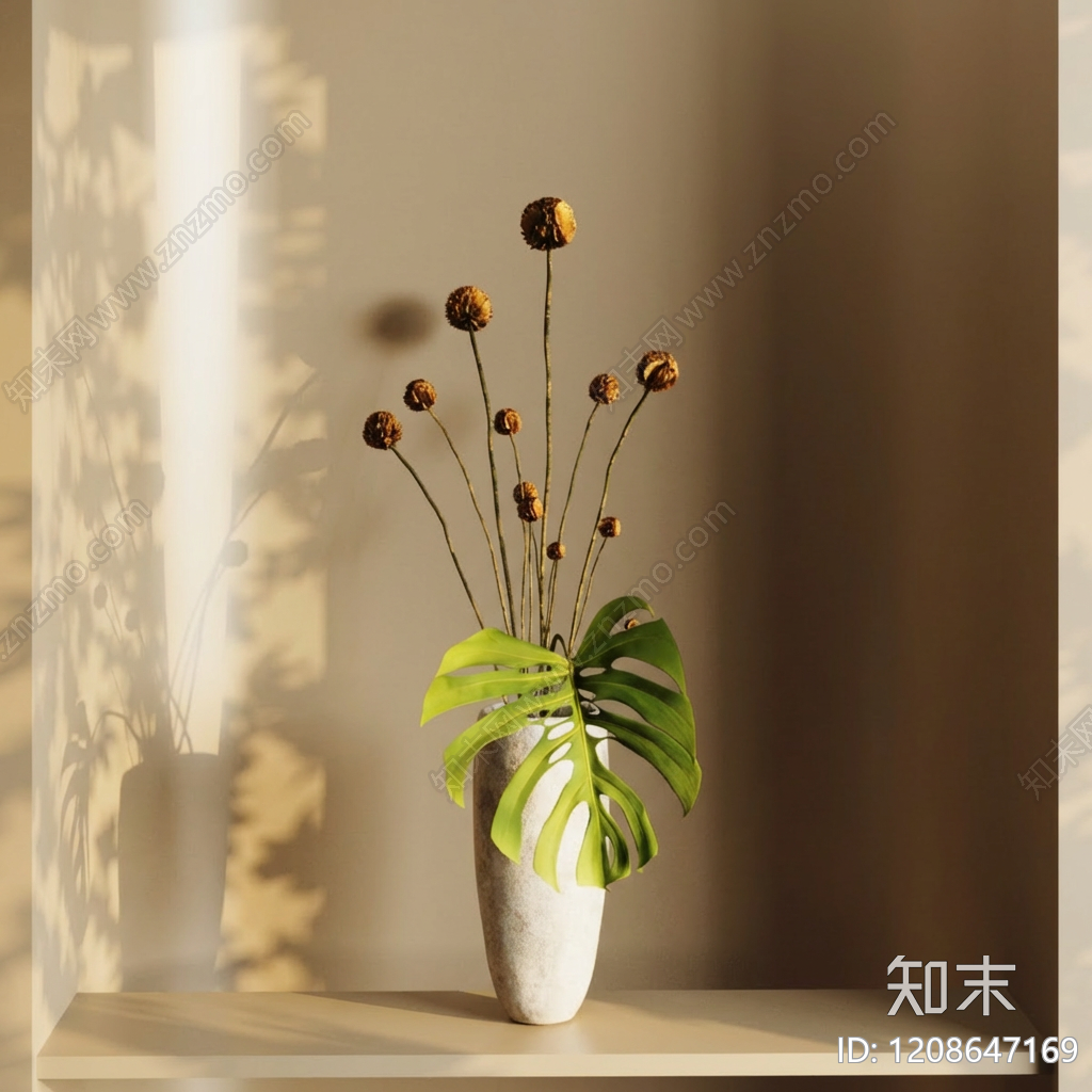 奶油中古花艺SU模型下载【ID:1208647169】