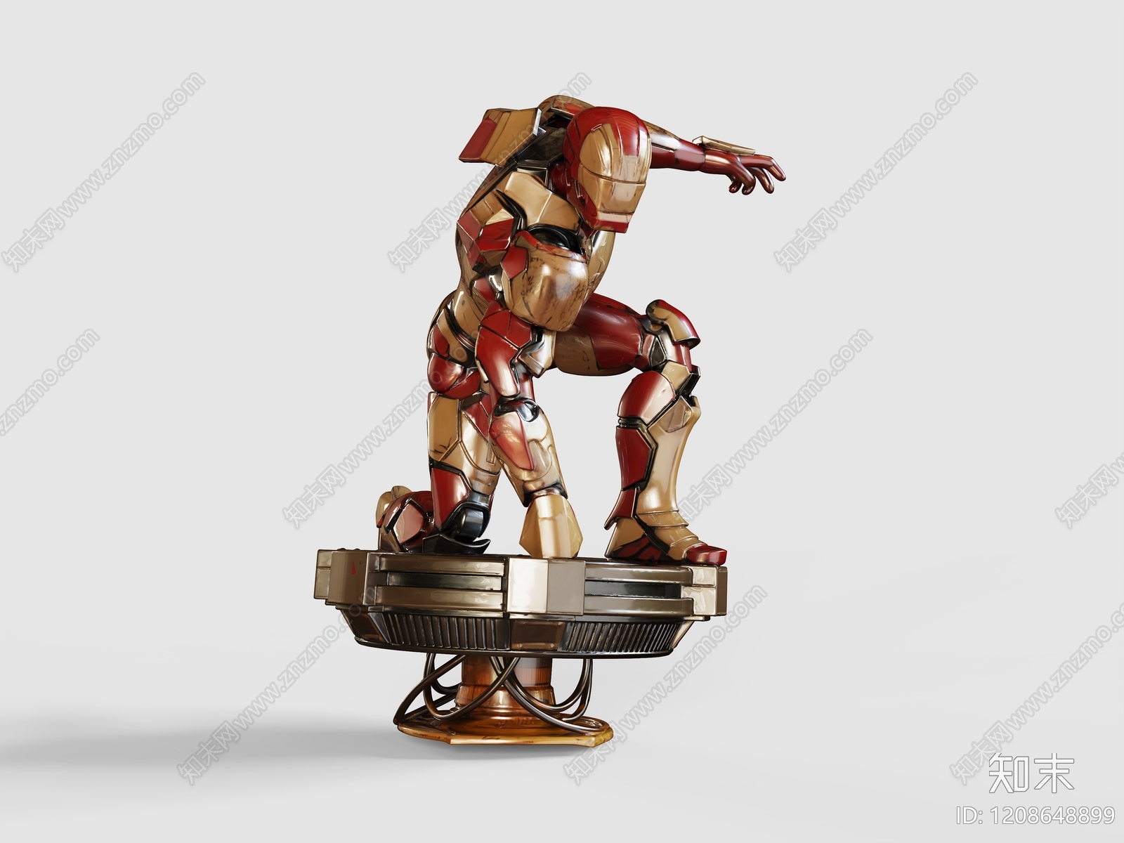 复古未来主义雕塑摆件3D模型下载【ID:1208648899】