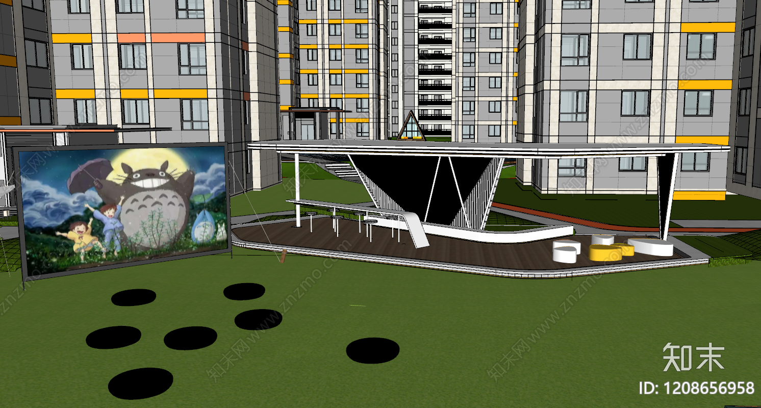 小区廊架施工图下载【ID:1208656958】