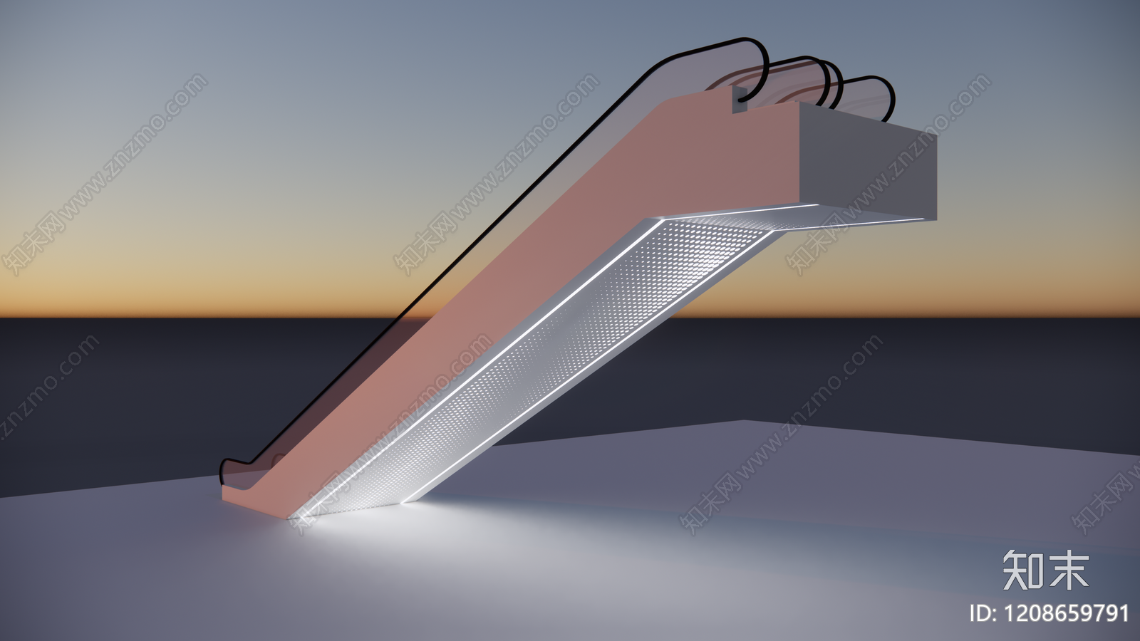 现代自动扶梯SU模型下载【ID:1208659791】