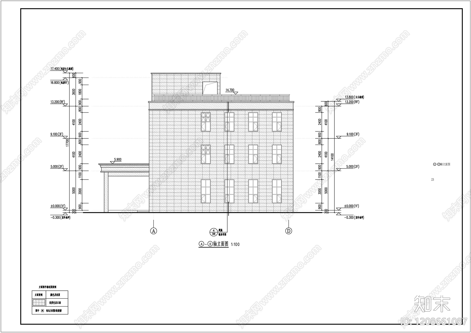 现代极简办公楼建筑cad施工图下载【ID:1208661087】