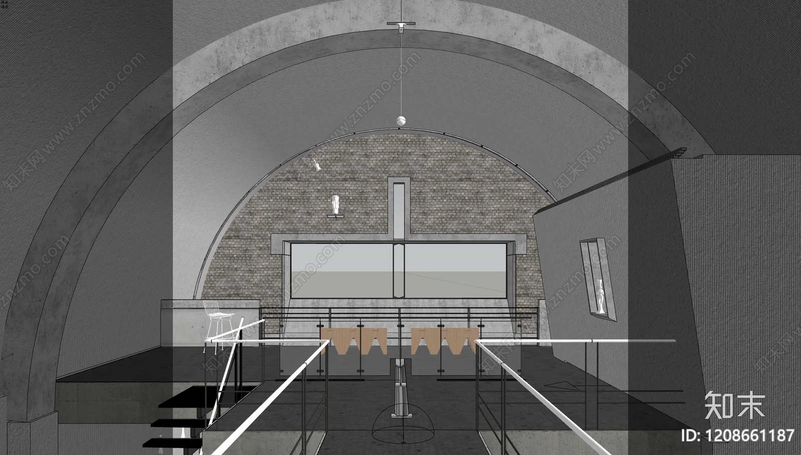 现代教堂建筑SU模型下载【ID:1208661187】