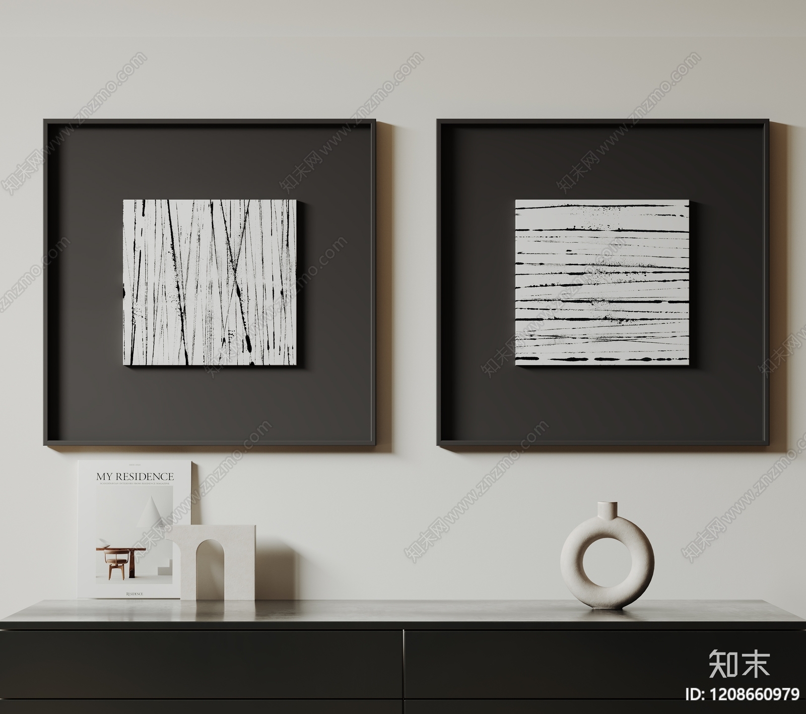 极简挂画3D模型下载【ID:1208660979】