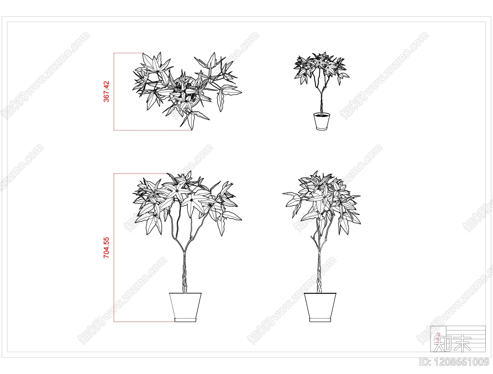 现代绿植cad施工图下载【ID:1208661009】