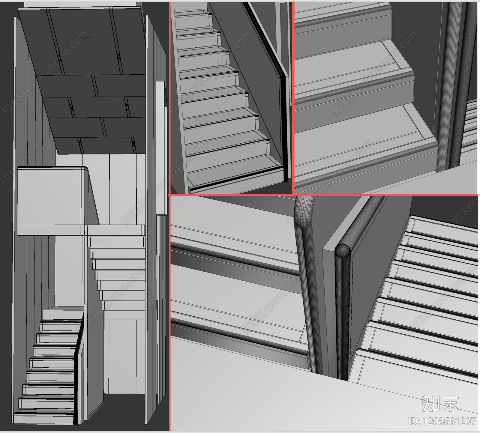 现代轻奢楼梯节点施工图下载【ID:1208661207】