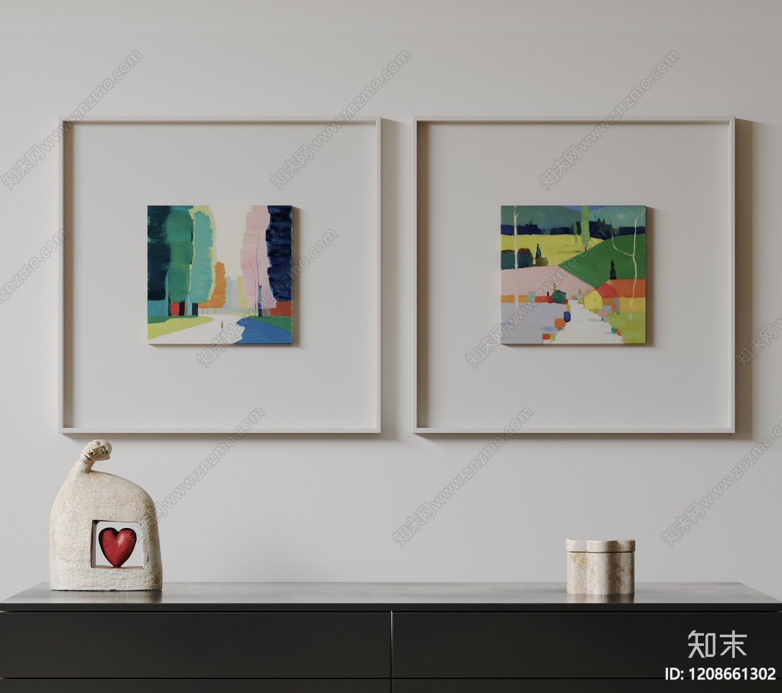 现代简约挂画3D模型下载【ID:1208661302】