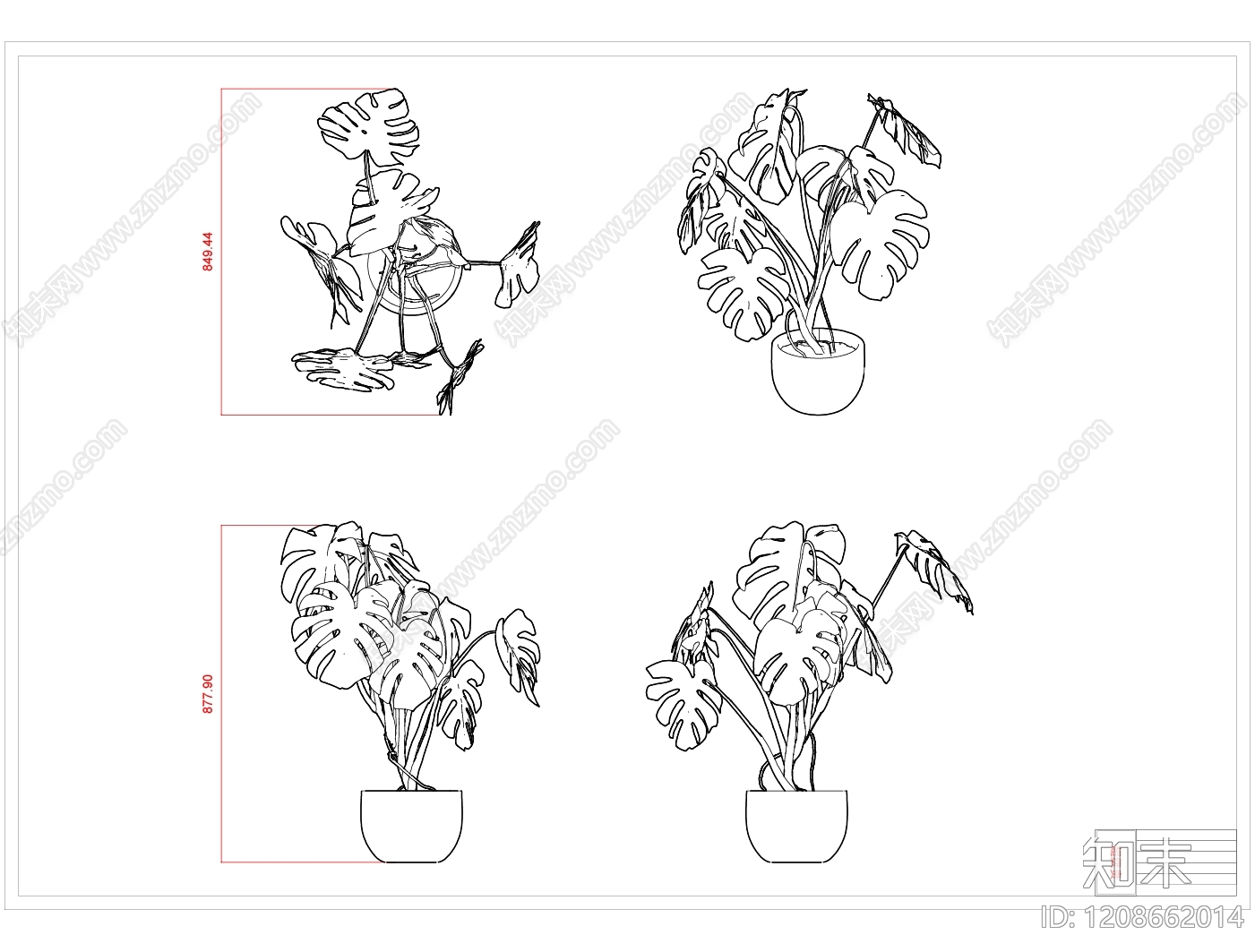 现代绿植cad施工图下载【ID:1208662014】