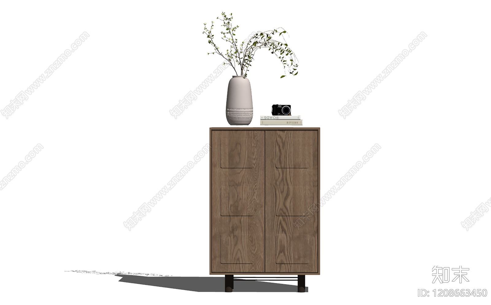 中式原木玄关柜SU模型下载【ID:1208663450】