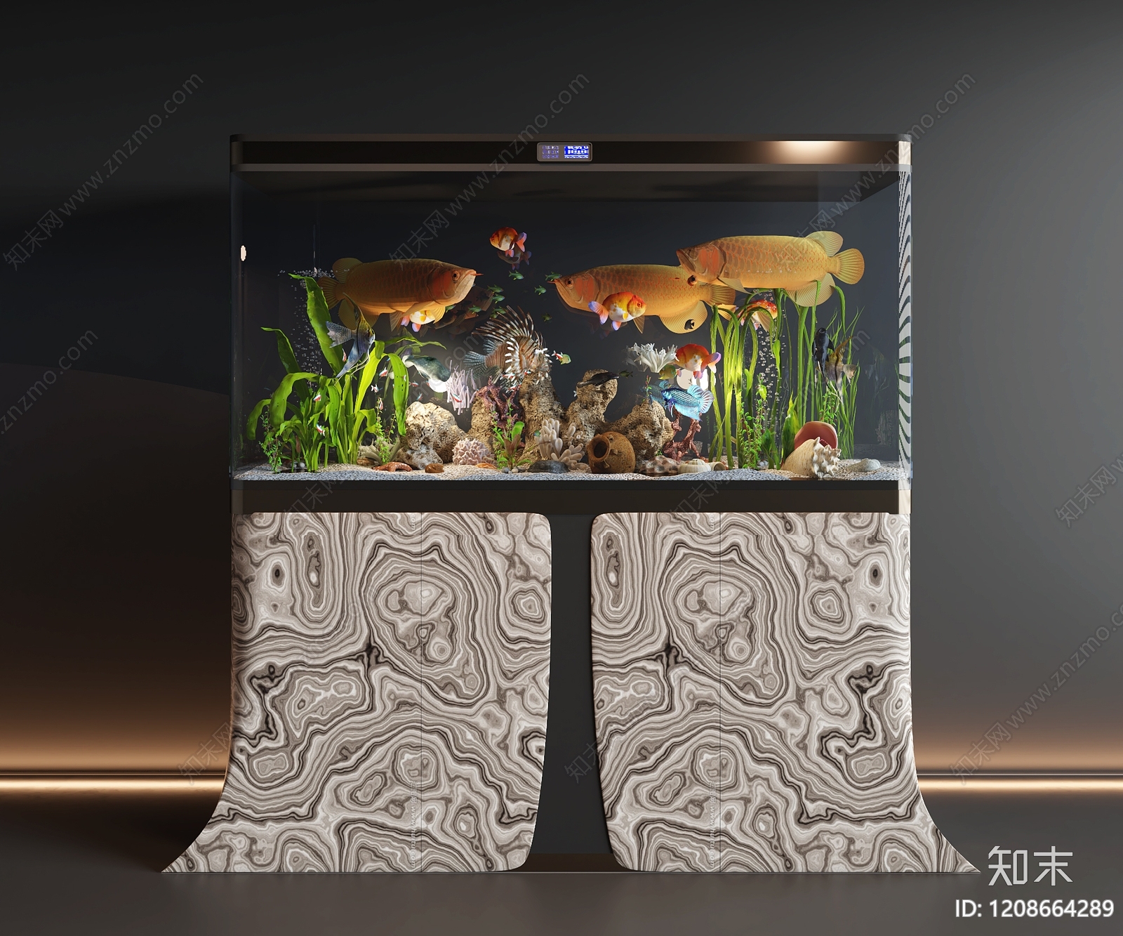 现代简约鱼缸3D模型下载【ID:1208664289】
