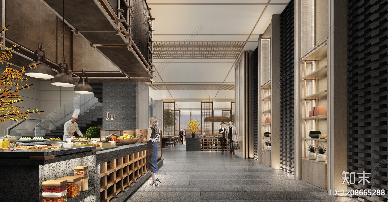 酒店餐厅施工图下载【ID:1208665288】