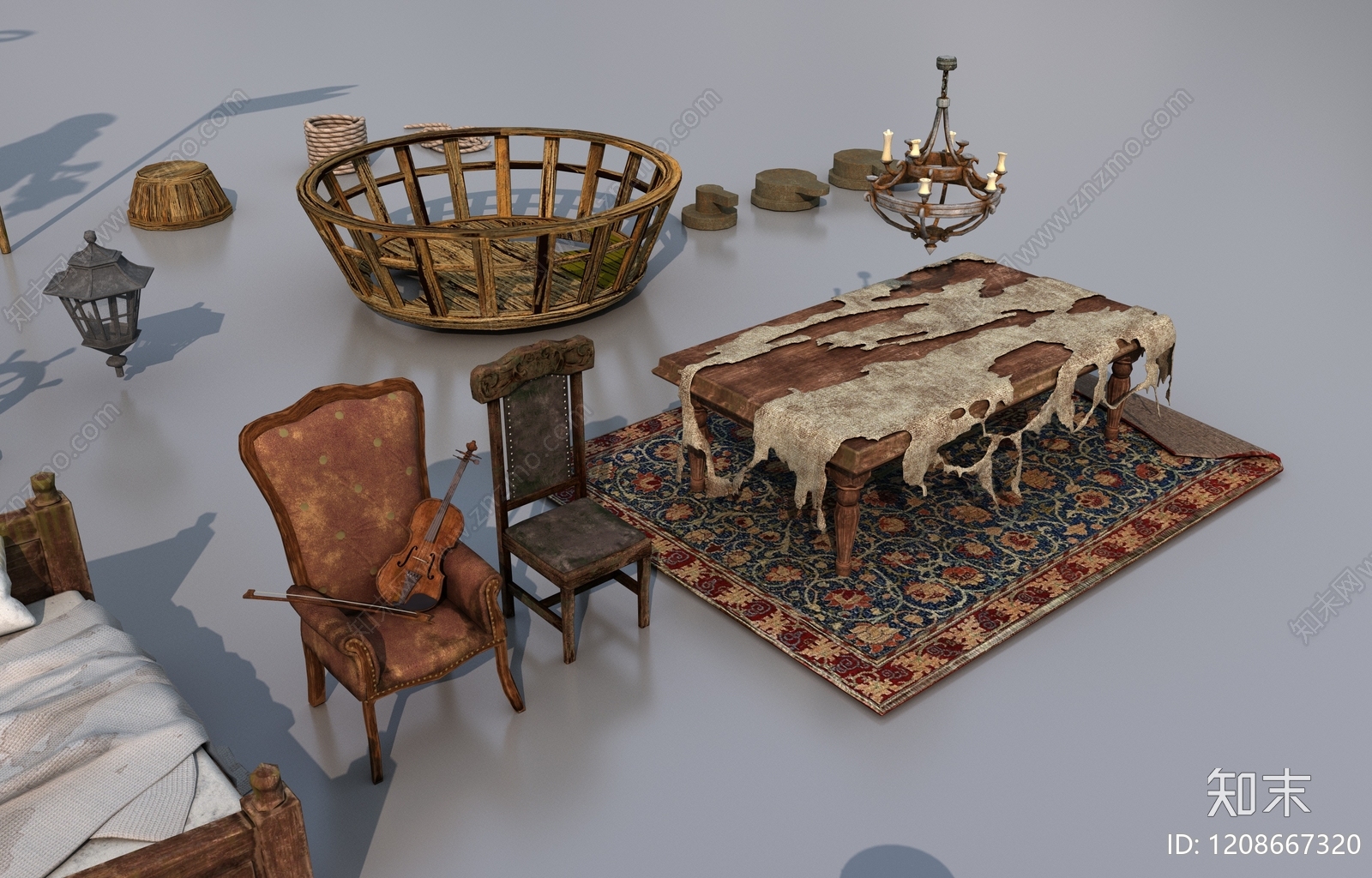 复古航海风摆件组合3D模型下载【ID:1208667320】
