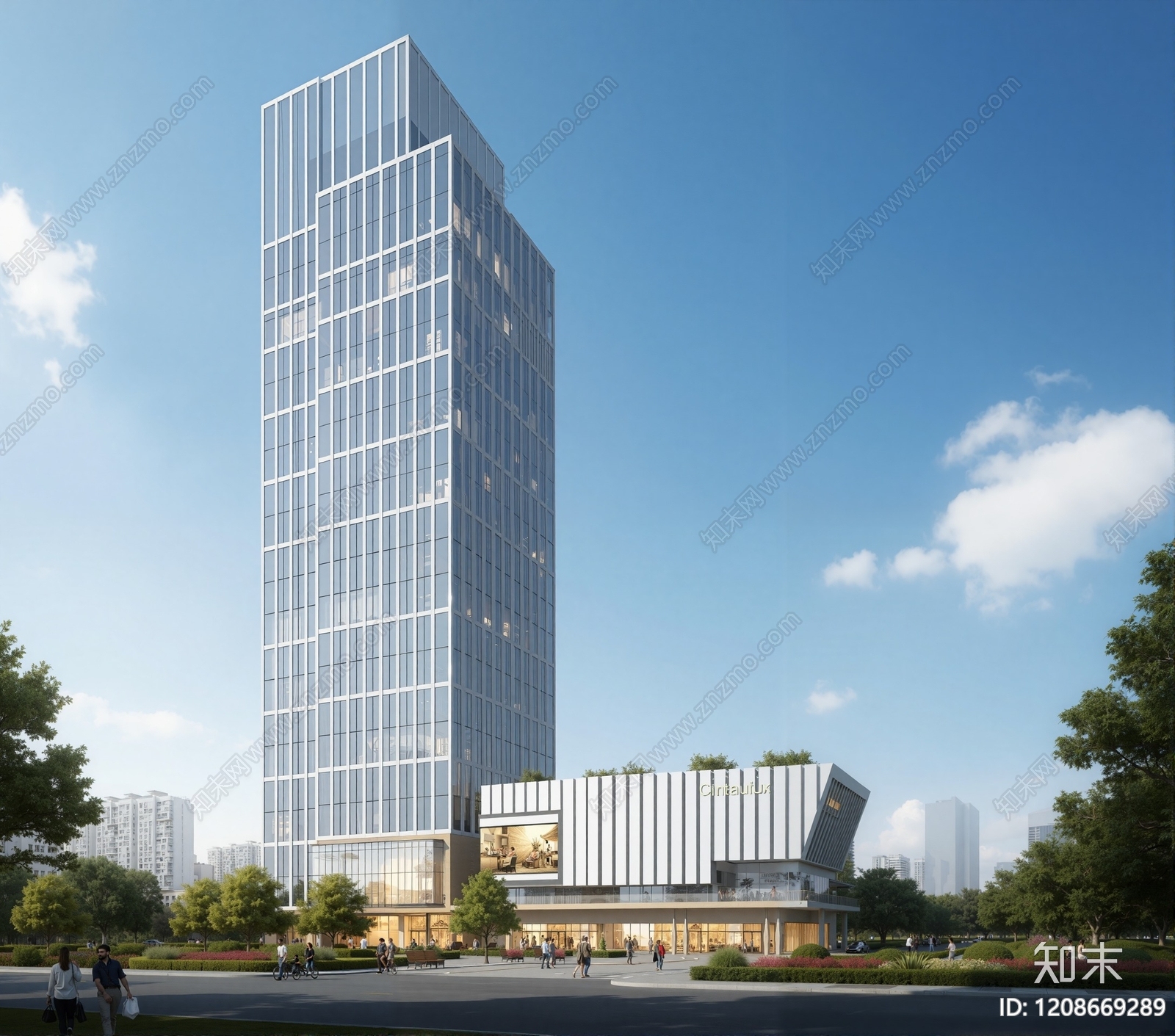 现代酒店建筑SU模型下载【ID:1208669289】