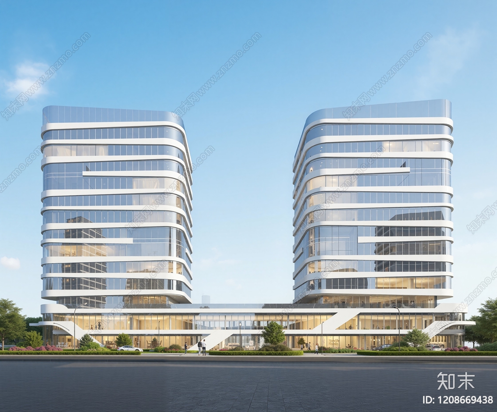 现代酒店建筑SU模型下载【ID:1208669438】