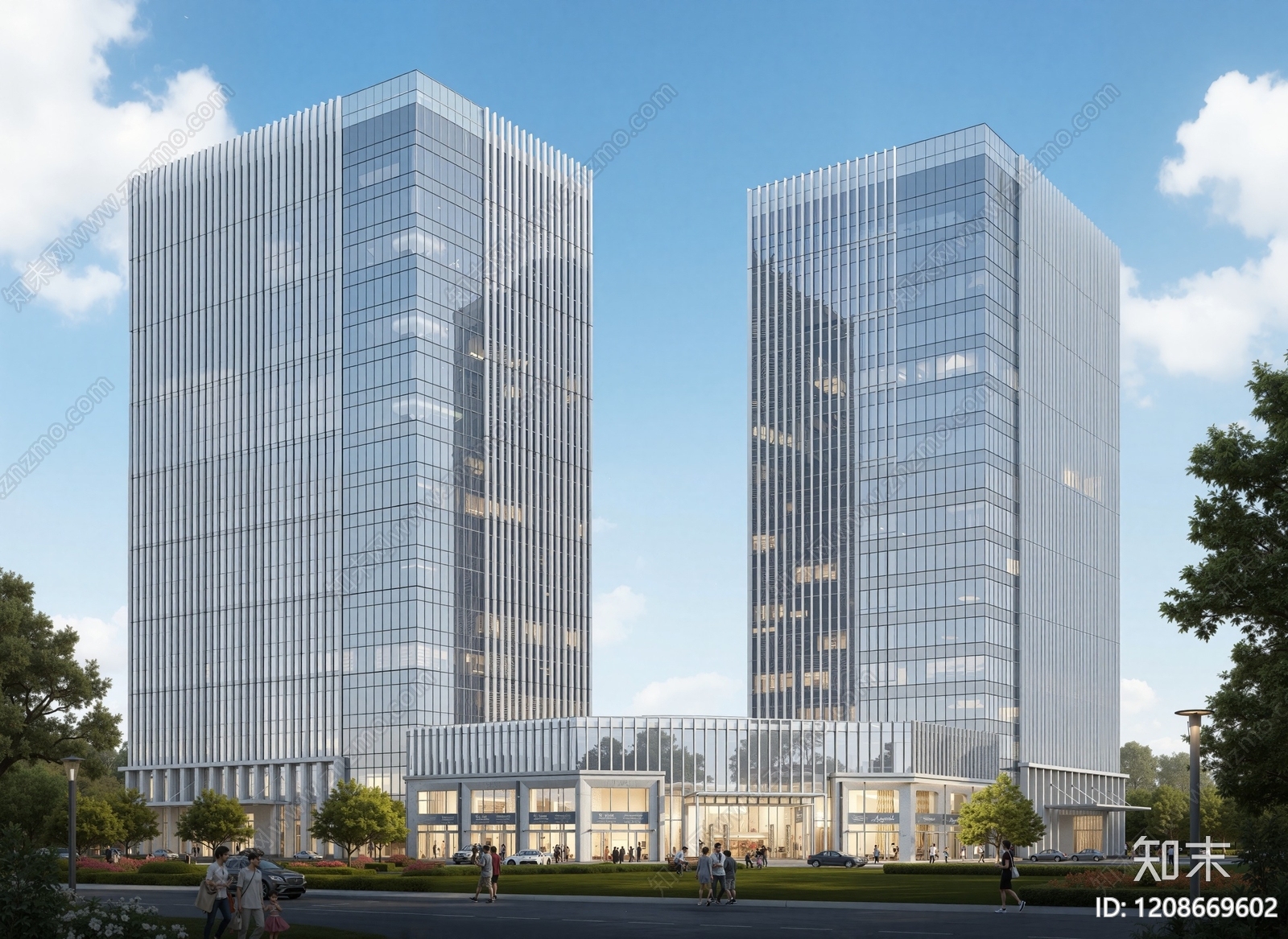 现代酒店建筑SU模型下载【ID:1208669602】