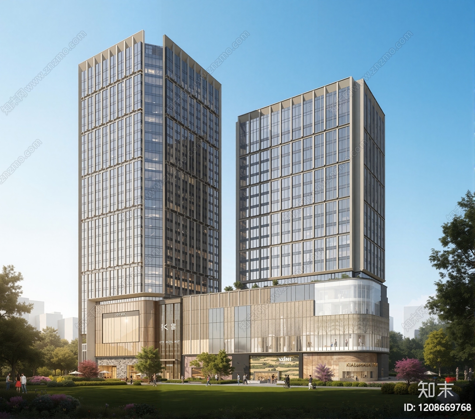 现代酒店建筑SU模型下载【ID:1208669768】