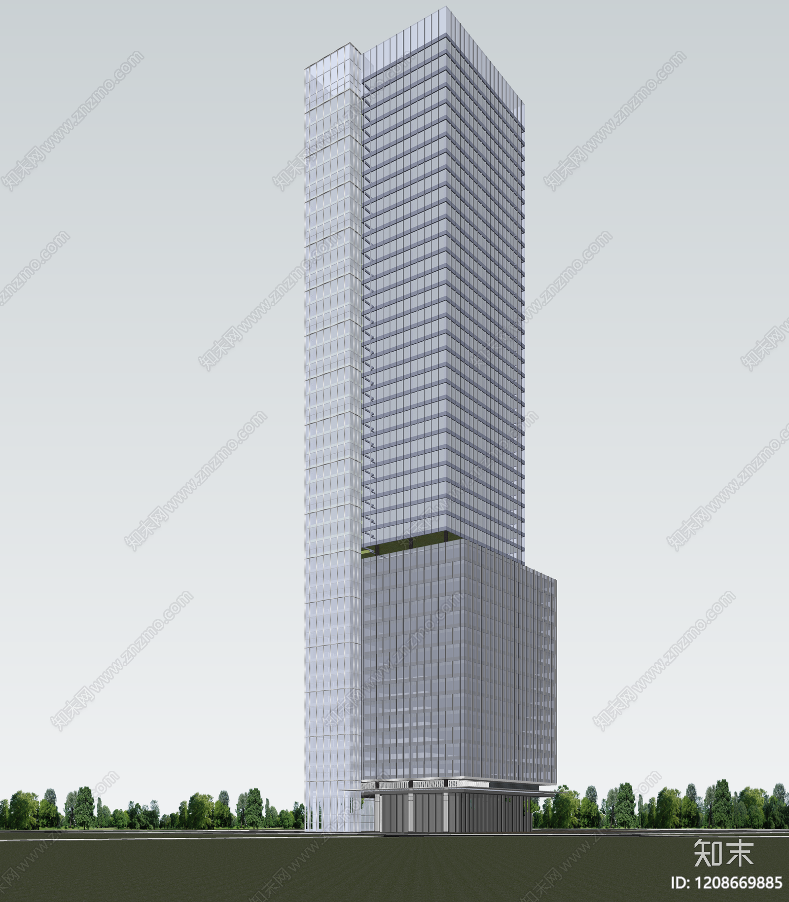 现代酒店建筑SU模型下载【ID:1208669885】