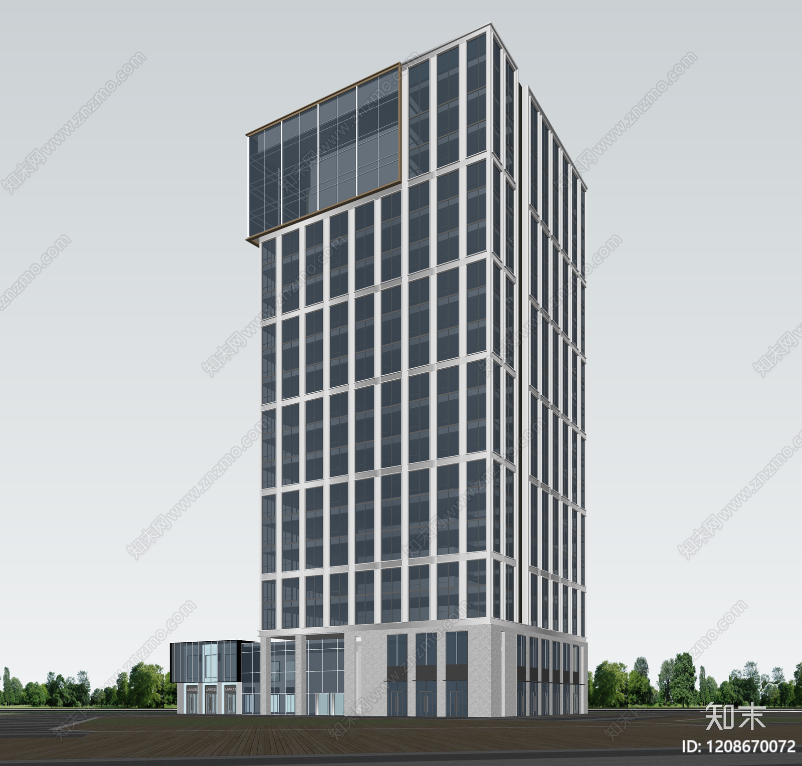 现代酒店建筑SU模型下载【ID:1208670072】